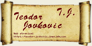 Teodor Jovković vizit kartica